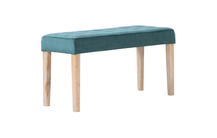 Lavenham Oak Furniture Collection - Melbourne Upholstered 90cm Bench Forest 