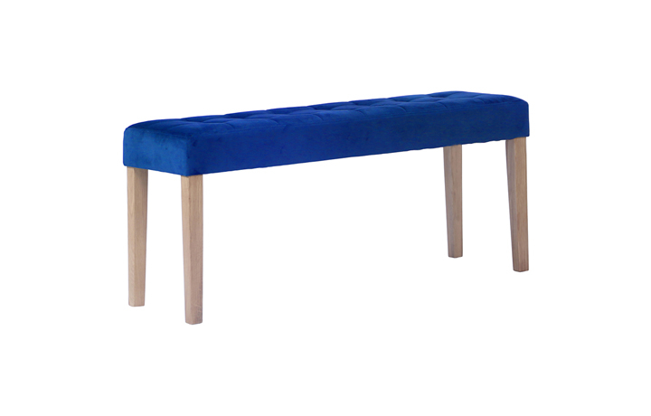 Lavenham Oak Furniture Collection - Melbourne Upholstered 104cm Bench Ocean