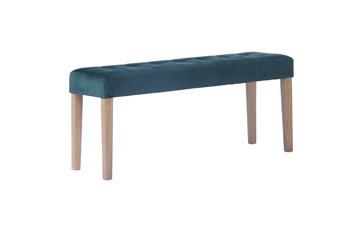 Lavenham Oak Furniture Collection - Melbourne Upholstered 104cm Bench Forest