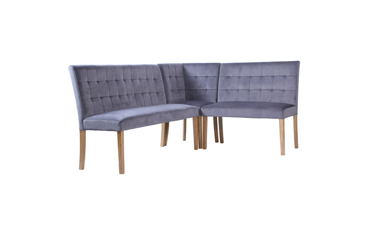 Benches - Melbourne Upholstered Corner Bench Set Graphite