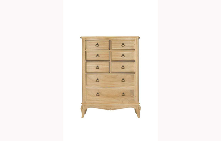 Chateau Solid Mindi Wood Bedroom Collection  - Chateau Solid Mindi 8 Drawer Tall Wide Chest