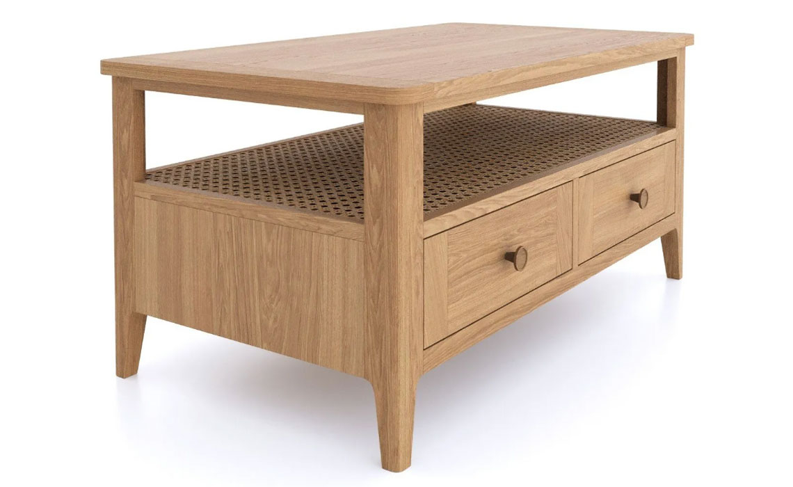 Oak Coffee Tables with Drawers - Stockholm Natural Oak 2 Drawer Coffee Table