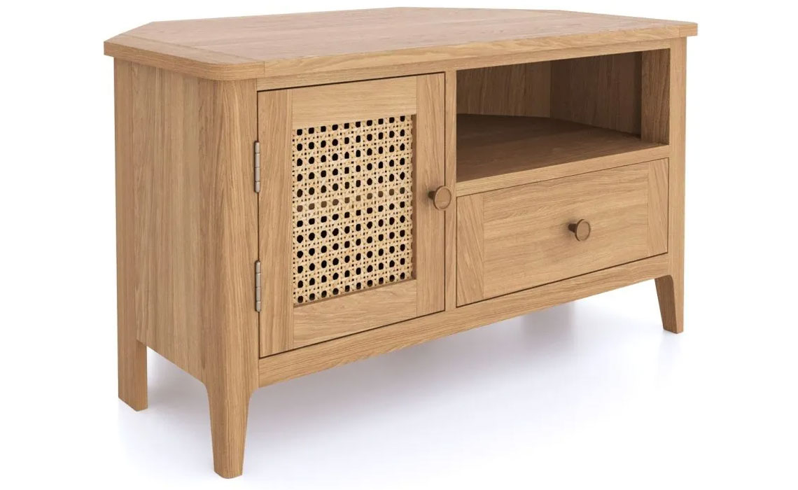 TV Cabinets - Stockholm Natural Oak Corner TV Unit