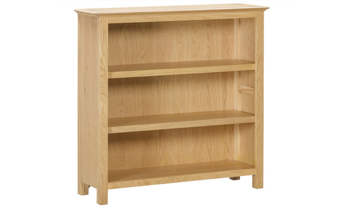 Oak Bookcases - Morland Oak Small Wide Bookcase