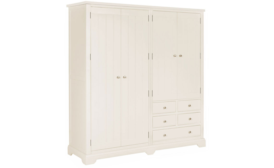 Painted 4 Door Wardrobes - Portland White 4 Door Wardrobe