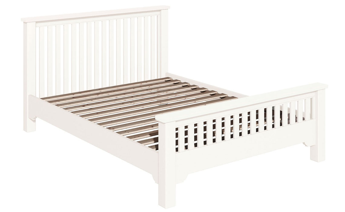 Beds & Bed Frames - Portland White 5ft Kingsize Chunky Bed Frame