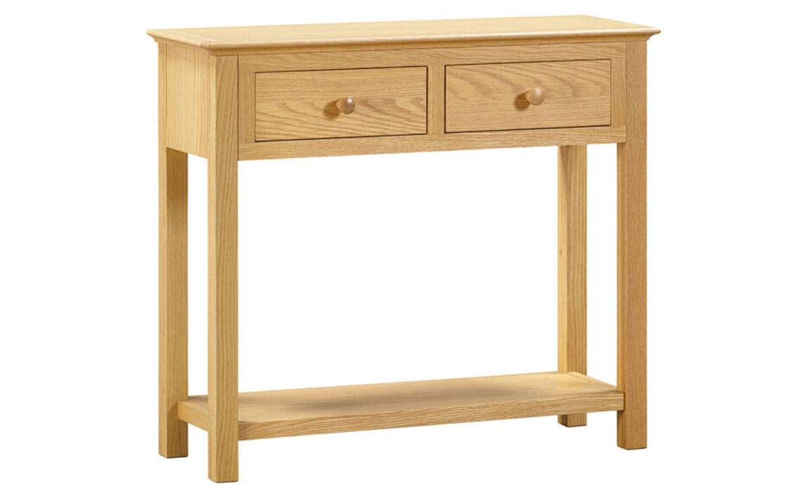 Consoles - Morland Oak 2 Drawer Console Table