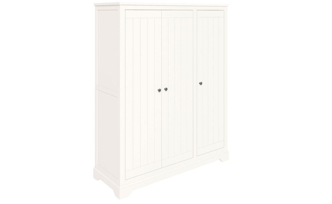 Wardrobes - Portland White 3 Door Full Hanging Wardrobe