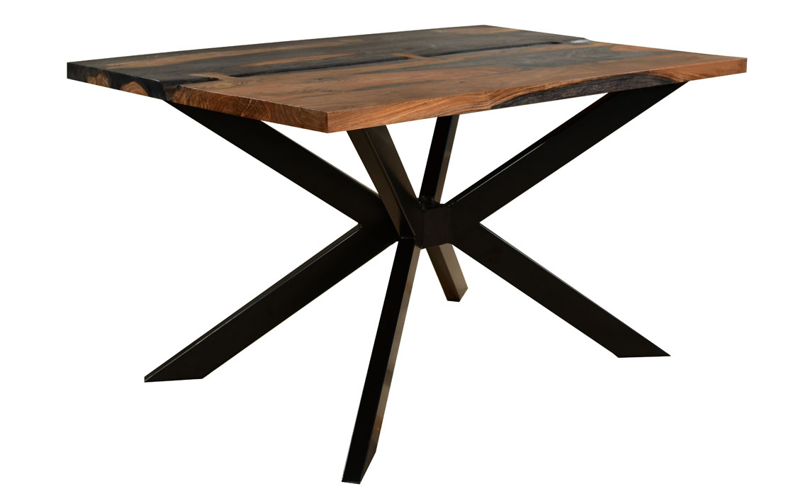 Dining Tables - Goa Solid Sheesham Live Edge 135cm Dining Table 