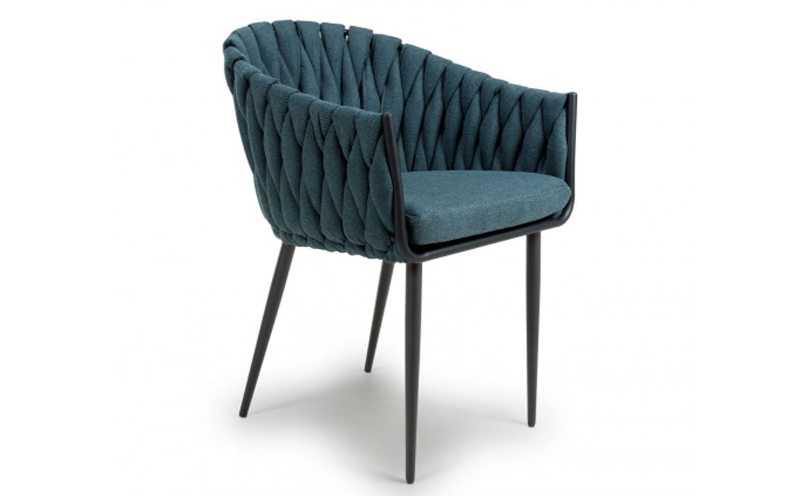 Marcel Upholstered Chairs - Marcel Upholstered Braided Chair Blue