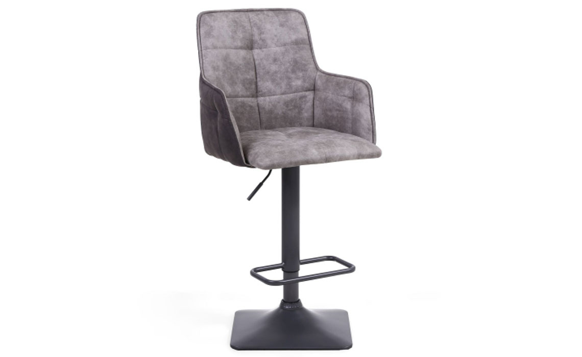 Bar Stools - Monaco Suede Effect Light Grey Bar Stool