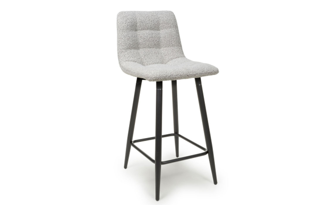 Luxury Bar stool - Alto Boucle Smoke Grey Bar Stool