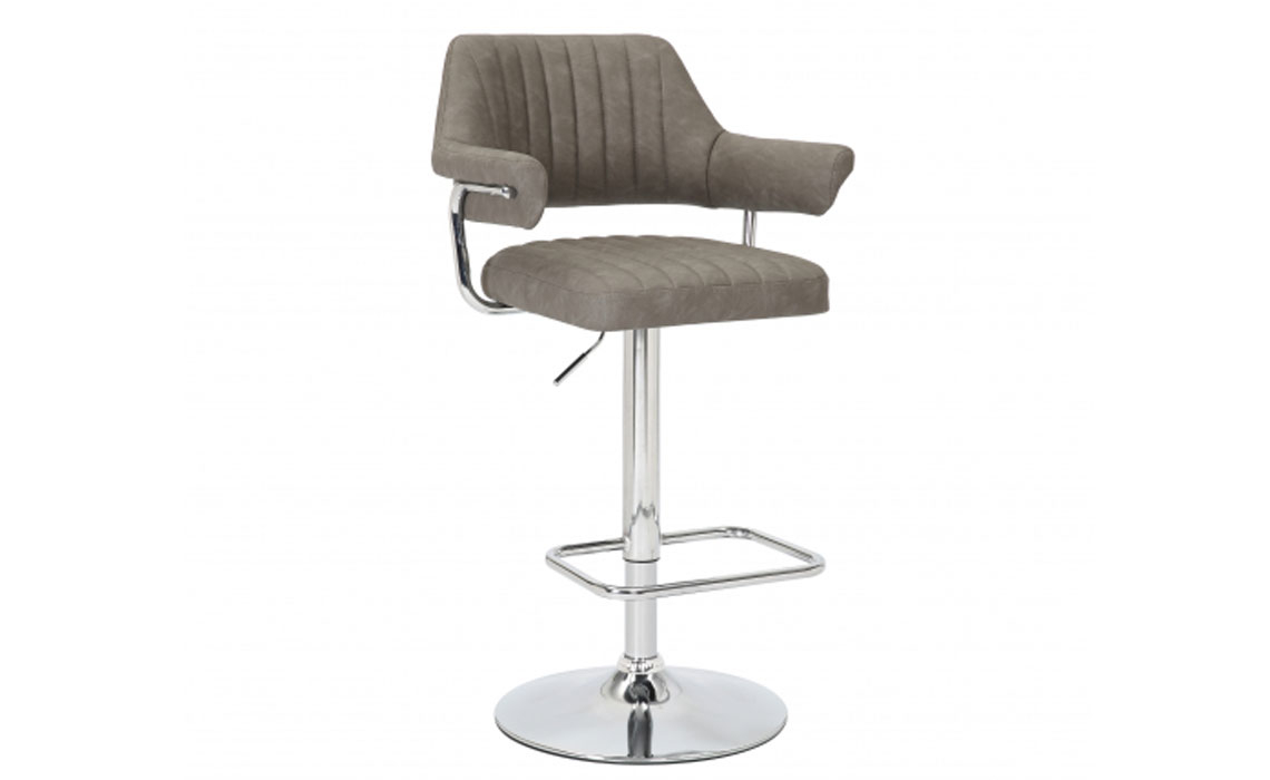 Bar Stools - Cortex Leather Effect Bar Stool - Charcoal