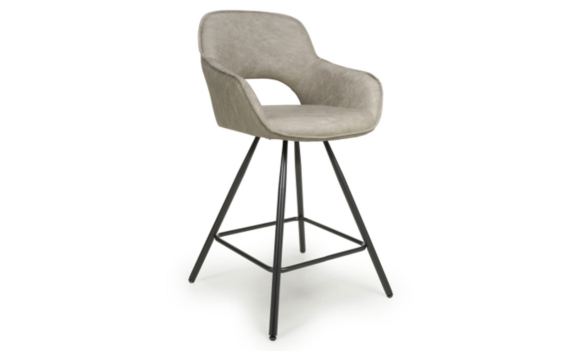 Bar Stools - Alivio Leather Effect Bar Chair - Mink