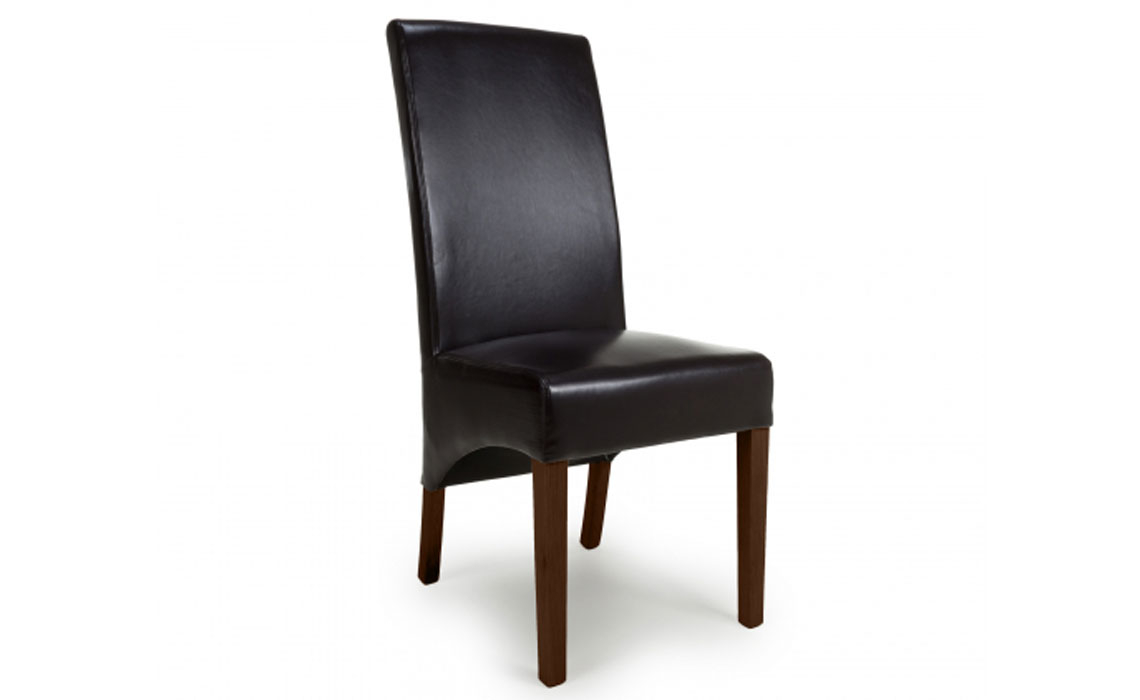 Upholstered Dining Chairs - Kirton Leather Effect Dining Chair - Brown