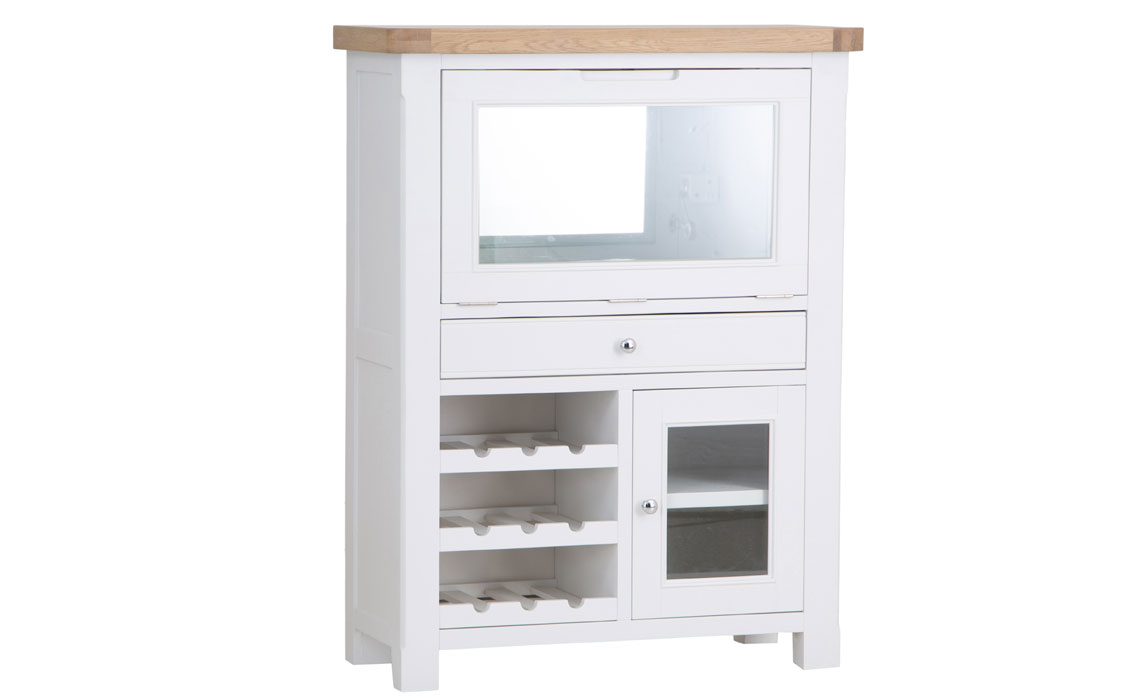 Display Cabinets - Cheshire White Painted Drinks Bureau