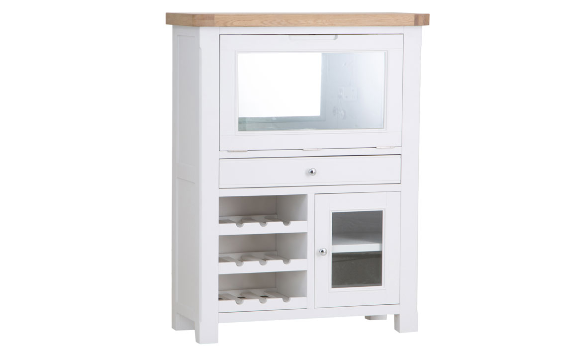 Wine Cabinets - Cheshire White Painted Drinks Bureau