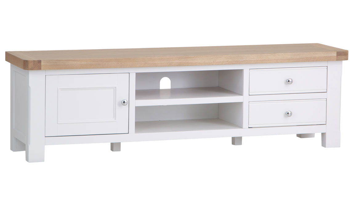 TV Cabinets - Cheshire White Painted Large TV Unit