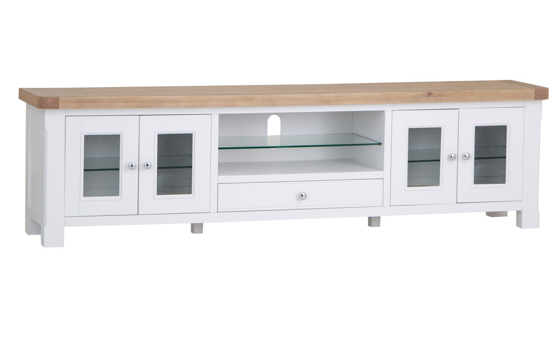 TV Cabinets - Cheshire White Painted Extra Large TV Unit