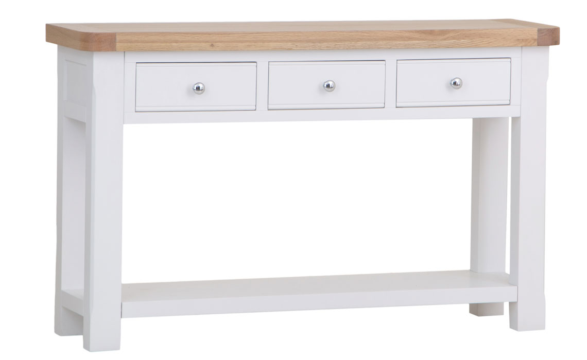Painted 2 Drawer Console Tables - Cheshire White Painted Large Console Table