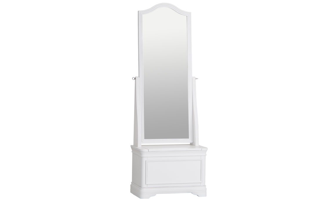 Painted Mirrors - Chantilly White Painted Cheval Mirror