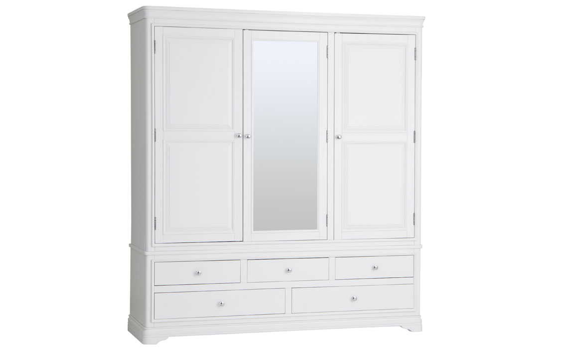 Wardrobes - Chantilly White Painted 3 Door Wardrobe 
