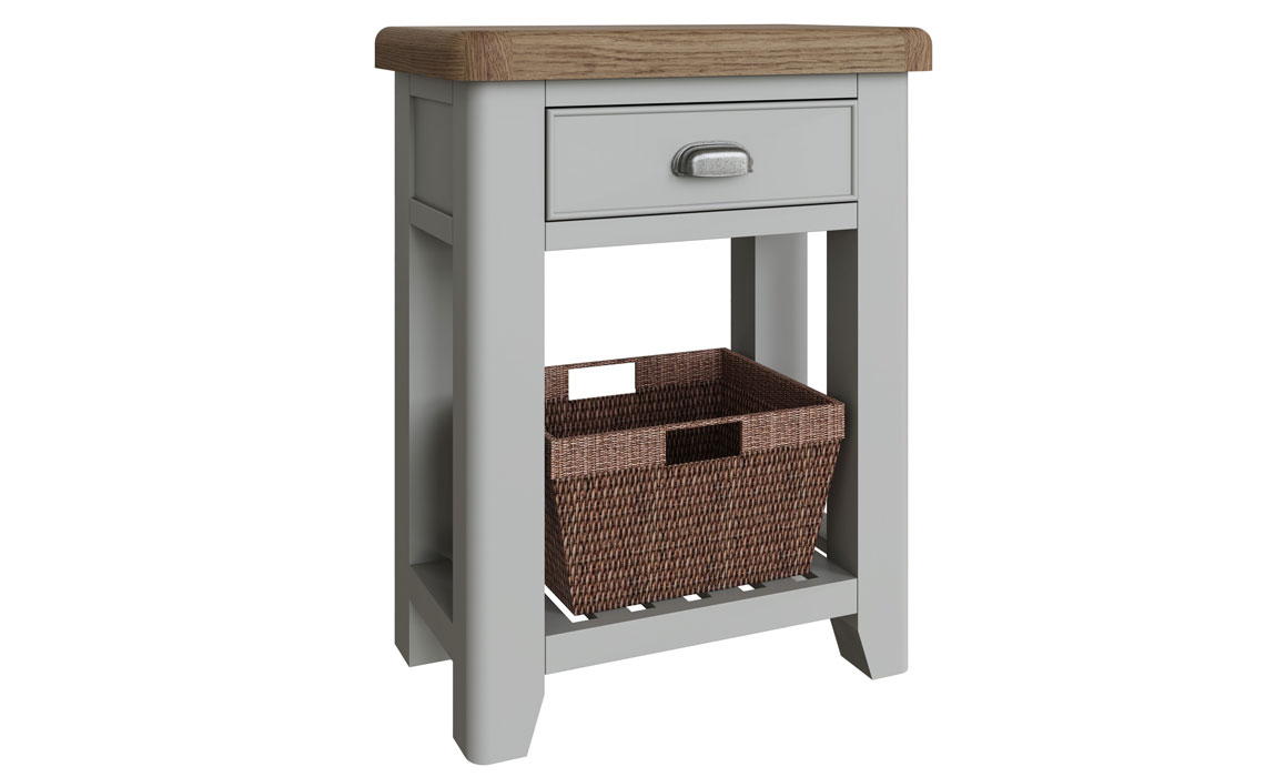 Oak 1 Drawer Console Tables - Ambassador Grey 1 Drawer Telephone Console Table