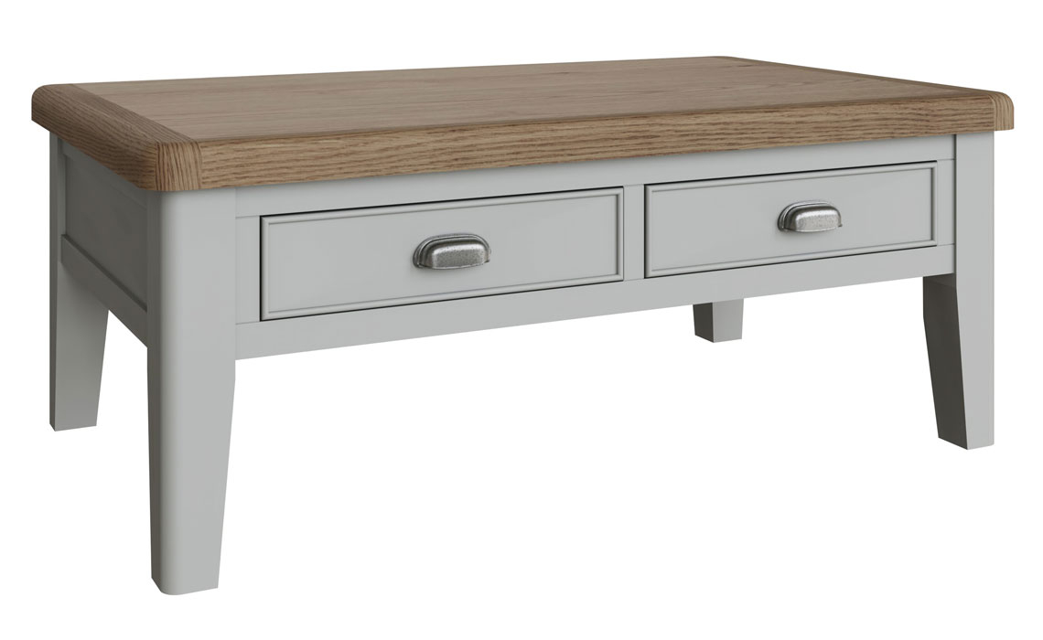 Coffee & Lamp Tables - Ambassador Grey Large 2 Drawer Coffee Table