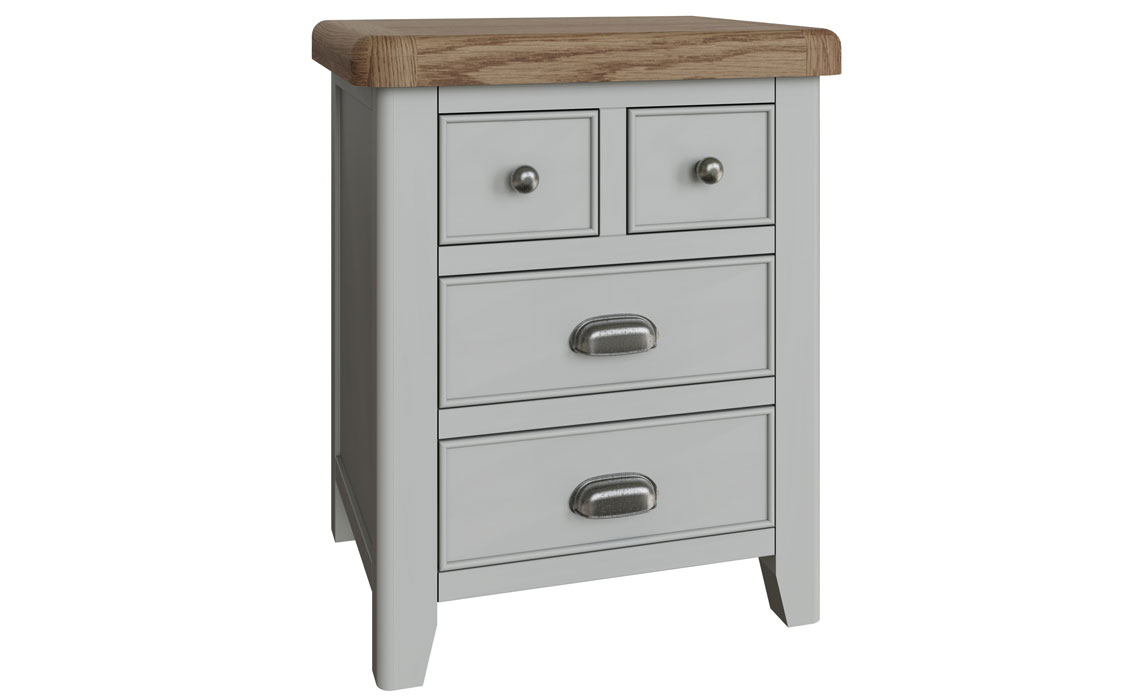Ambassador Painted Grey Oak Collection - Ambassador Grey 3 Drawer Extra Large Bedside Cabinet
