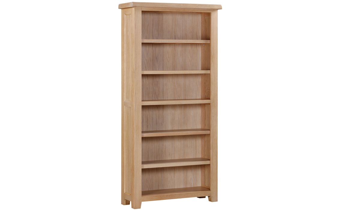 Berkley Whitewash Oak Collection - Berkley Whitewash Oak Tall Wide Bookcase