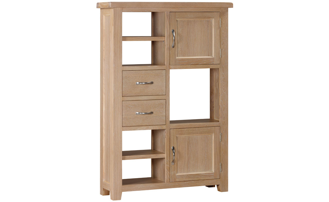 Display Cabinets - Berkley Whitewash Oak Tall Display Cabinet