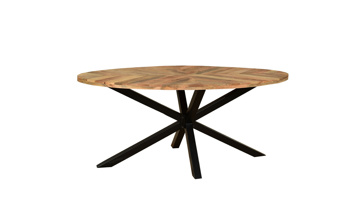 Industrial Dining Tables - Mimoso Solid Mango 180cm Star Leg Dining Table