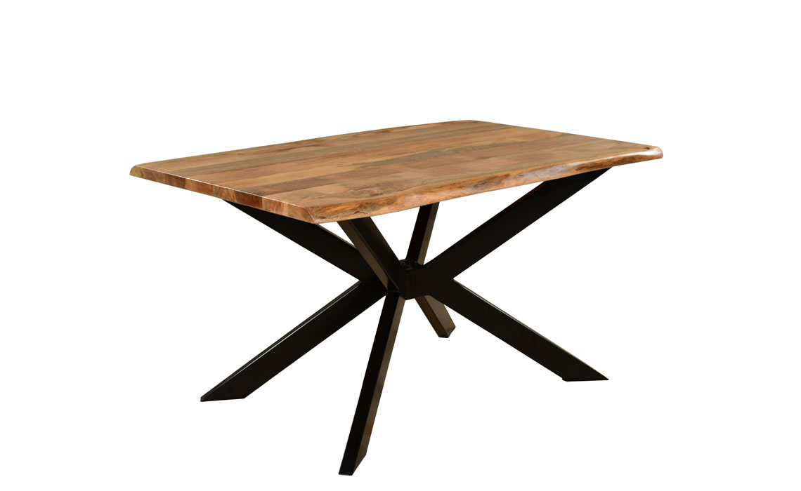 Industrial Dining Tables - Chennai Solid Mango 135cm Star Leg Dining Table