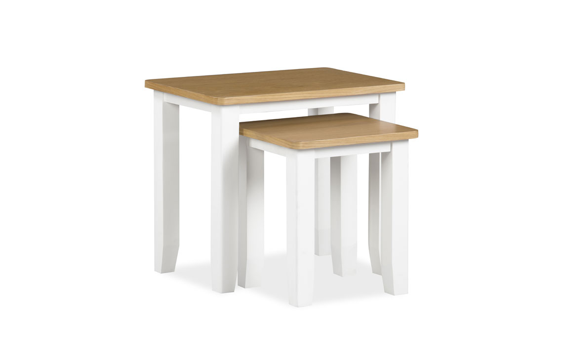 Nested Tables - Olsen White Painted Oak Nest Of 2 Tables