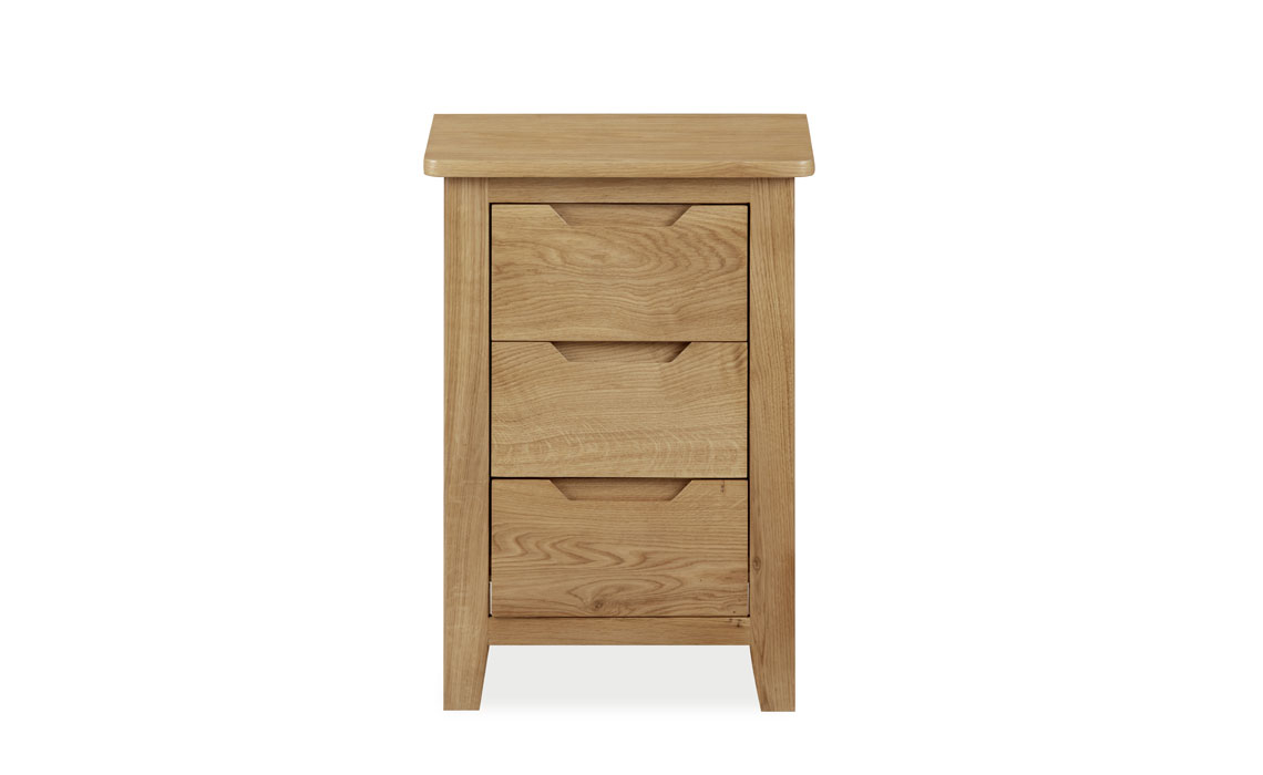 Oak 3 Drawer Bedside Cabinets - Olsen Natural Oak 3 Drawer Bedside