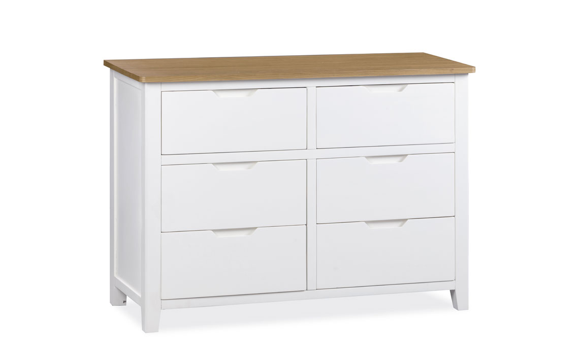 Olsen White Painted Collection - Olsen White Painted Oak 6 Drawer Chest