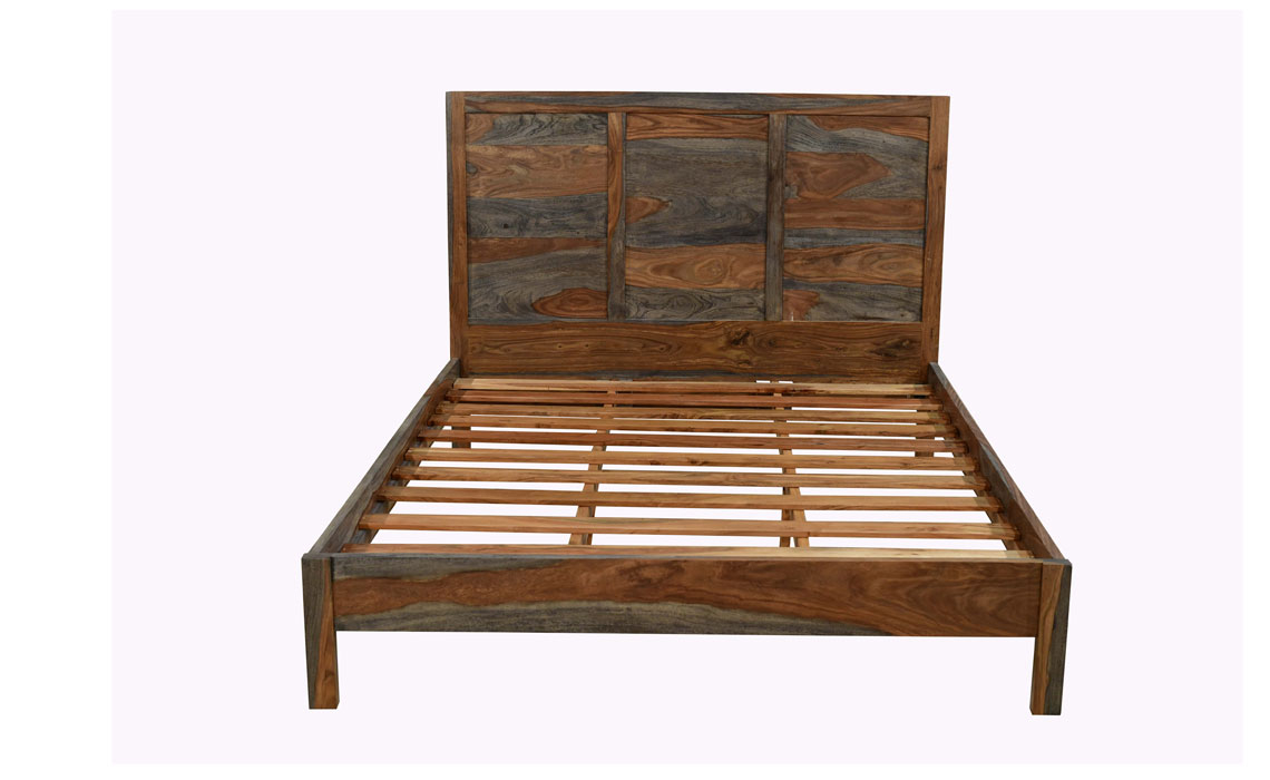 4ft6 Double Hardwood Bed Frames - Goa Solid Sheesham 4ft6 Double Bed Frame