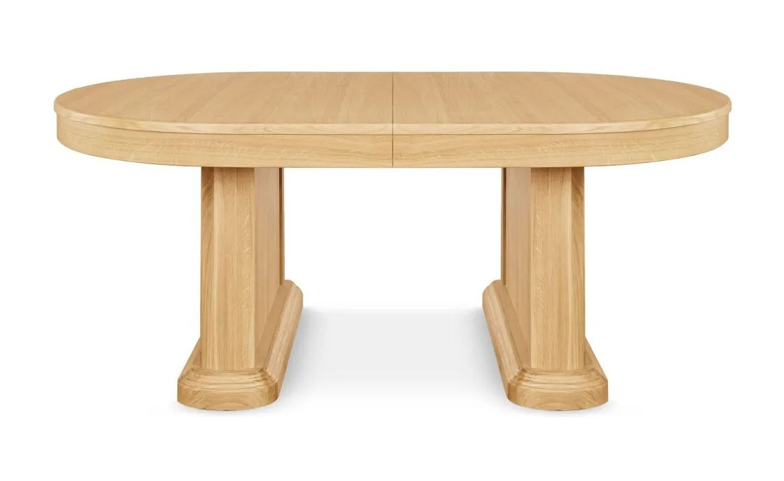Marseille Solid Oak Collection - Marseille Oak 200-220 Oval Extending Dining Table