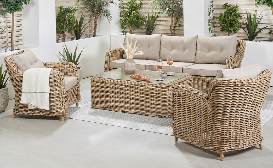 Aston Outdoor Range (ONLINE ONLY) - Aston Natural Antique Outdoor Seating Set (ONLINE ONLY)