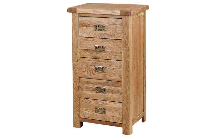 Framlingham Solid Oak Range - Framlingham Solid Oak 5 Drawer Wellington