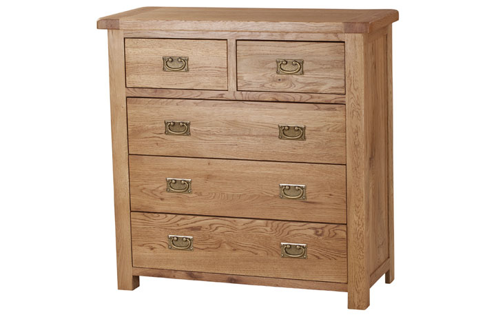 Chest Of Drawers - Framlingham Solid Oak 2 Over 3 Chest