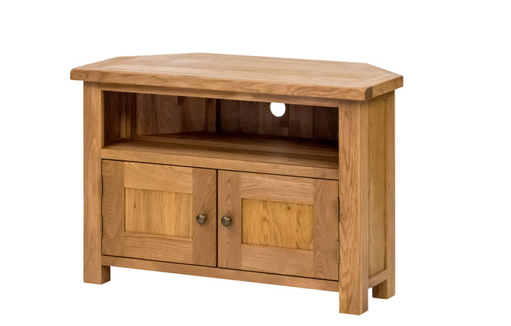 Framlingham Solid Oak Range - Framlingham Solid Oak Corner TV Unit With Doors