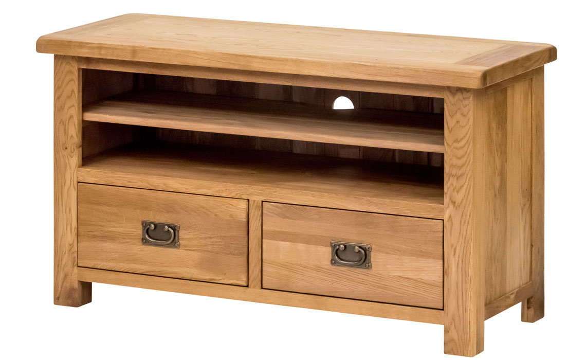 Oak Standard TV Units - Framlingham Solid Oak TV With Drawers