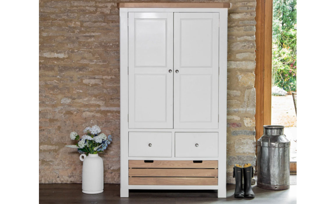 Dresser Tops & Larder Units - Cheshire White Painted Double Larder Unit 