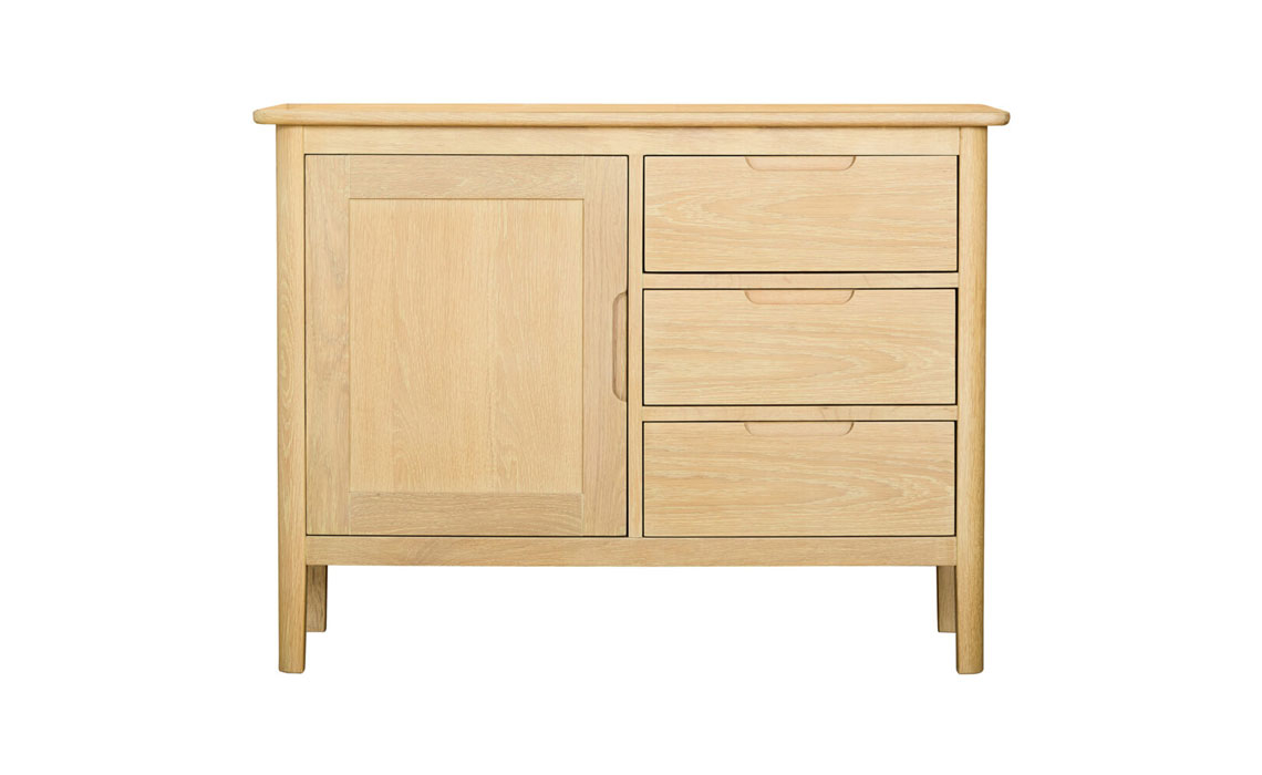Birka Whitewash Oak Collection - Birka 1 Door 3 Drawer Sideboard 