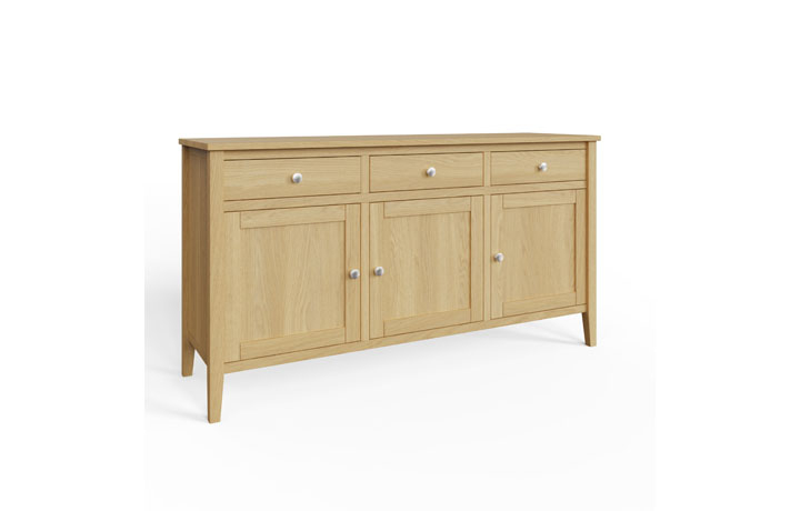 Valletta European Oak  - Valletta Oak 3 Door 3 Drawer Sideboard