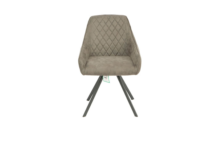 Upholstered Dining Chairs - Bali Swivel Chair Grey