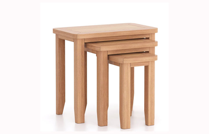 Newbury Oak Collection - Newbury Oak Nest of 3 Tables