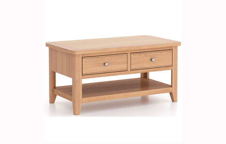 Newbury Oak Collection - Newbury Oak Coffee Table 2 Drawers