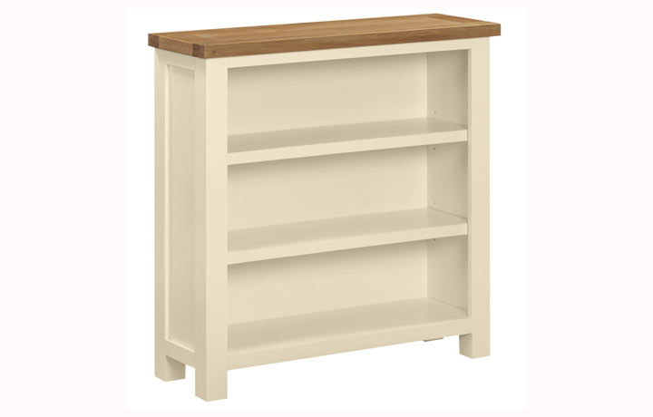 Lavenham Ivory, Moon Grey, White, Painted Furniture Collection - Lavenham Painted Small Wide Bookcase 